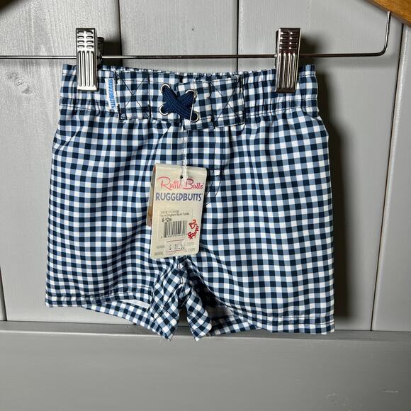 RuggedButts Blue‎ Gingham Swim Bottom UPF 50 Size 6-12 Months NEW - Picture 2 of 6